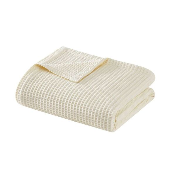 Cannon -  Twin/Twin XL Heritage Cotton Waffle Blanket Ivory - Picture 2 of 3